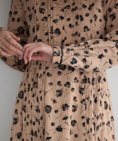 YECCA VECCA フラワー柄プリーツMIXワンピース