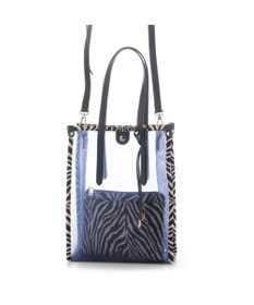 UNBILLION cachecache ポーチ付き柄パイピングメッシュトートバッグ