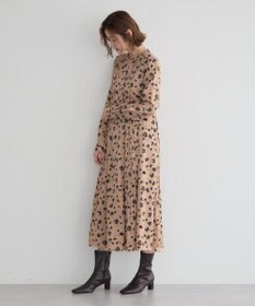 YECCA VECCA フラワー柄プリーツMIXワンピース