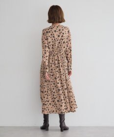 YECCA VECCA フラワー柄プリーツMIXワンピース