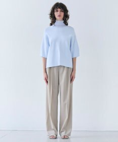 BEIGE， 【洗える】LAURA / 半袖タートルニットトップス