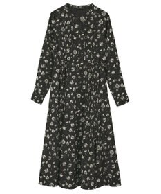 YECCA VECCA フラワー柄プリーツMIXワンピース