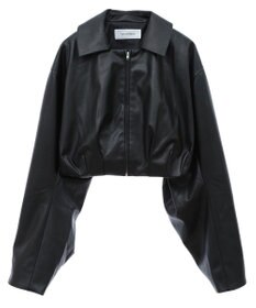 Green Parks フェイクレザーショートブルゾン
