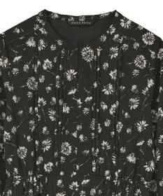 YECCA VECCA フラワー柄プリーツMIXワンピース