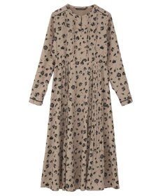 YECCA VECCA フラワー柄プリーツMIXワンピース