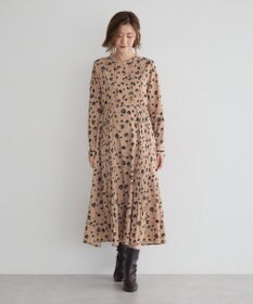 YECCA VECCA フラワー柄プリーツMIXワンピース