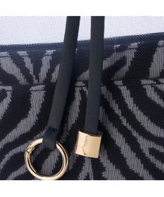 UNBILLION cachecache ポーチ付き柄パイピングメッシュトートバッグ