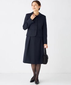 自由区 FORMAL 【お受験/セレモニーに】濃紺洗える/ストレッチワンピース+ジャケット