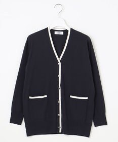 J.PRESS LADIES L 【洗える】RAYON STRETCH PLAIN Vネック カーディガン