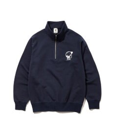 J.PRESS MEN 【AaronChang】【UNISEX】ワンポイントハーフジップ スウェットシャツ