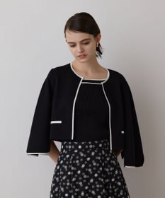 GRACE CONTINENTAL バイカラースリットニットカーディガン