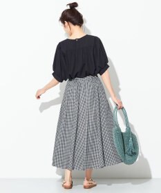 ANY 【ウエストゴム】シャンブレーライク スカート