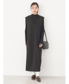 earth music&ecology ＳＥＴ２点Ｖネックジャンスカ＋ハイネックニット