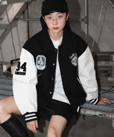 WEGO 【ユニセックス着用ITEM/SMLサイズ展開】メルトンワッペンスタジャン