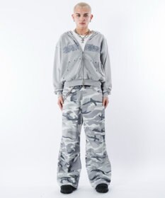 WEGO 【ユニセックス着用ITEM】ブリーチハトメZIPパーカー