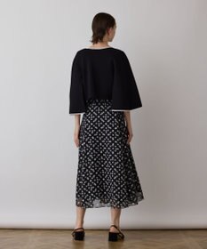 GRACE CONTINENTAL バイカラースリットニットカーディガン