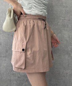 WEGO 【ウエストゴム】ナイロンカーゴミニスカート