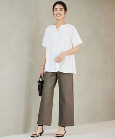 J.PRESS LADIES S 【洗える】ハイパワーデニムツイル ワイド パンツ