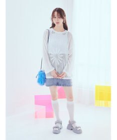 earth music&ecology チュールフリルミニショルダーバッグ