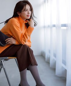 自由区 【洗える】ウールカシミヤブレンドハイネック ニット