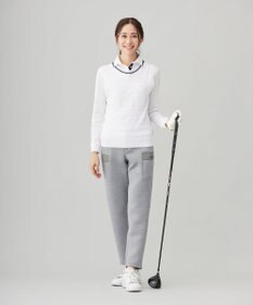 23区GOLF 【WOMEN】【ウォッシャブル】コットンブレンドサイドロゴベスト