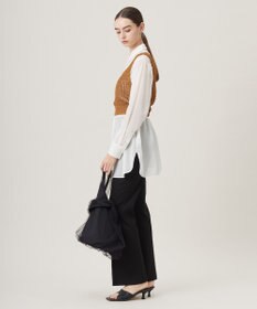 ICB L 【洗える】 シャインポリエステルクロッシェ ニットベスト