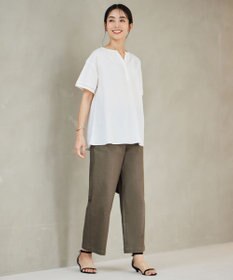 J.PRESS LADIES S 【洗える】ハイパワーデニムツイル ワイド パンツ