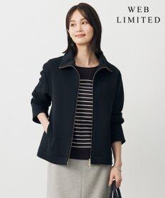 J.PRESS LADIES S 【WEB限定】ダンボールジャージー ハイネック ブルゾン