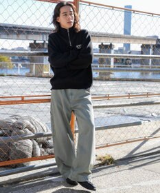 WEGO ハーフジップロゴプルオーバー