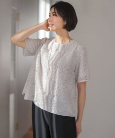 J.PRESS LADIES レースコンビジャージー カットソー