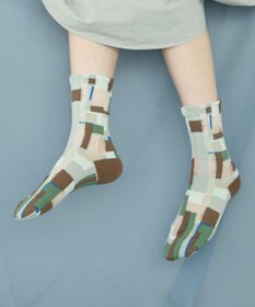 COQ MOSS MEMORY シアーパッチワークソックス