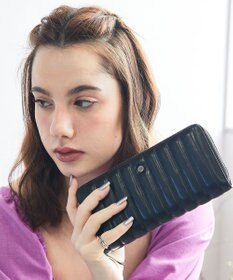 style code 【MERCURYDUO/マーキュリーデュオ】スタッズキルティング　ラウンド長財布