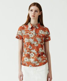 23区GOLF 【WOMEN】【吸水速乾/UVケア】STUDIO FIGLIO アロハ総柄 半袖 ポロシャツ