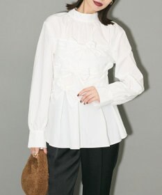 Green Parks リボンデザインハイネックブラウス