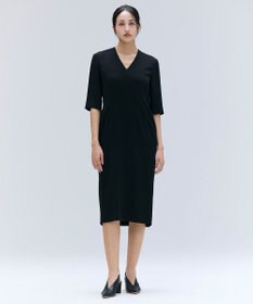 BEIGE， 【洗える・L-size】CINDY / Vネックハーフスリーブワンピース