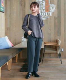 Tiaclasse 【安田美沙子さん着用・洗える】メランジVネックニットプルオーバー