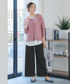 Tiaclasse 【安田美沙子さん着用・洗える】メランジVネックニットプルオーバー