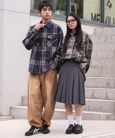 WEGO 【2025年秋冬新作/ユニセックス着用ITEM/SMLサイズ展開】ヘビーネルチェックシャツ（LS）