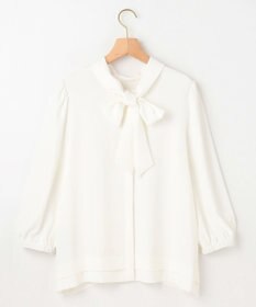 組曲 L 【KUMIKYOKU NAVY】ジョーゼットシフォン2WAY ボウタイブラウス