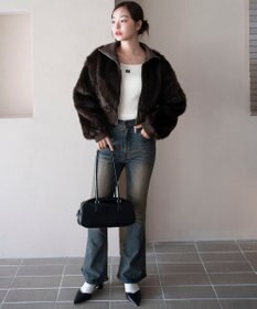 WEGO 【25年秋冬新作】フェイクファーショートブルゾン