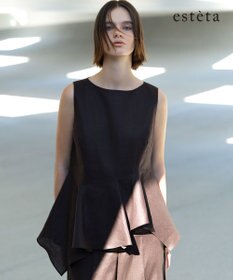 23区 【エステータ】チンツリネン ペプラム ブラウス