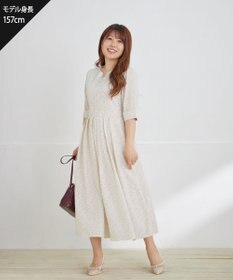 Tiaclasse L 【洗える】変形ドット柄ワンピース