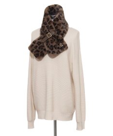 MOONBAT FURLA（フルラ）ベルト差し込みファーティペット アーチロゴ フェイクファー