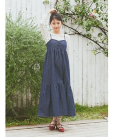 earth music&ecology デニムバックレースアップワンピース
