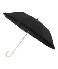 MOONBAT ランバン オン ブルー 晴雨兼用日傘 折りたたみ傘 ドビー×フリル 遮光 遮熱 UV