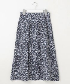 自由区 L 【カタログ掲載・セットアップ対応・洗える】ジオメトリックフラワードットプリント スカート