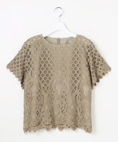 自由区 L パネルレース ブラウス