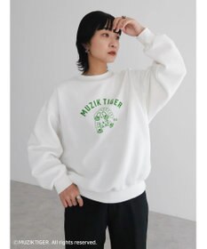 Green Parks ムジークタイガー／裏起毛プリントプルオーバー