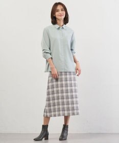 J.PRESS LADIES L スラブ調チェック プリント スカート