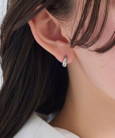 Phoebe 【金属アレルギー対応】ドロップハーフフープミニピアス　シルバー/サージカルステンレス